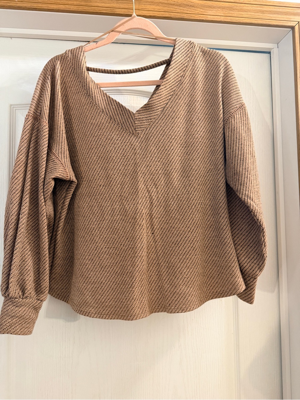 Maurices Taupe Ribbed V-Neck Sweater